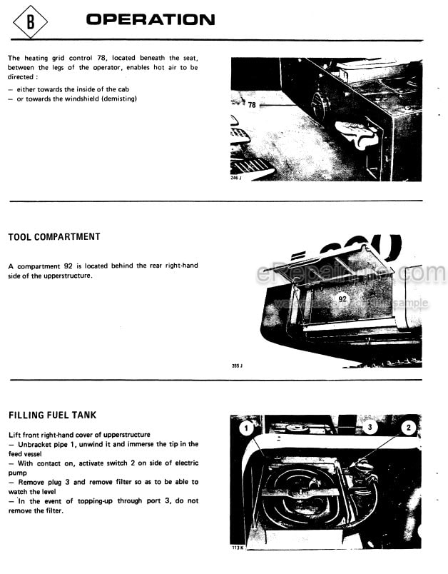 Photo 4 - Case Poclain 220CKS Operators Manual Excavator S406298M1