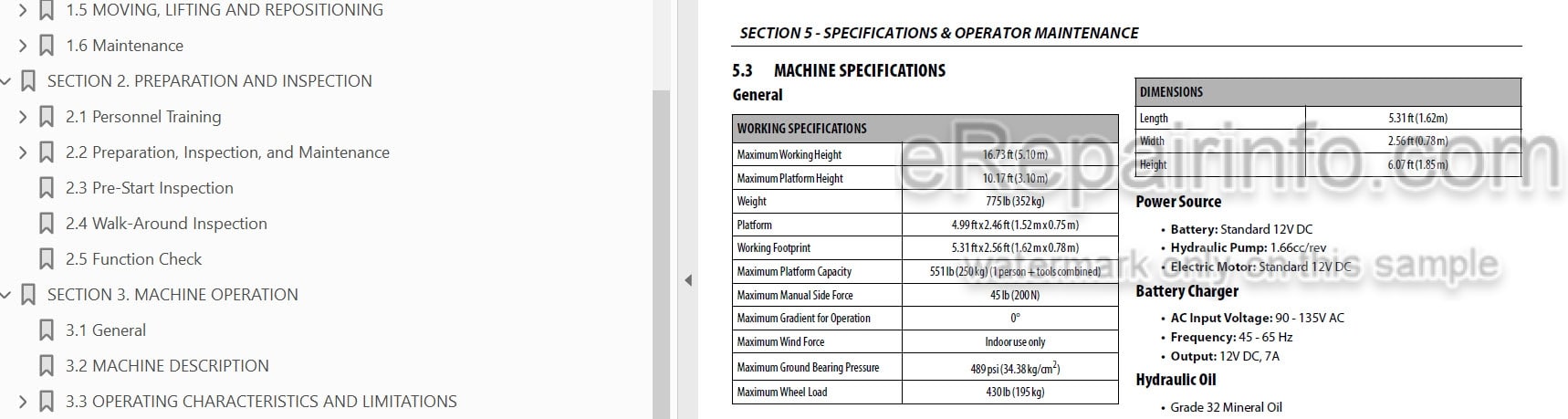 Photo 3 - JLG 1030P Operation And Safety Manual Vertical Mast
