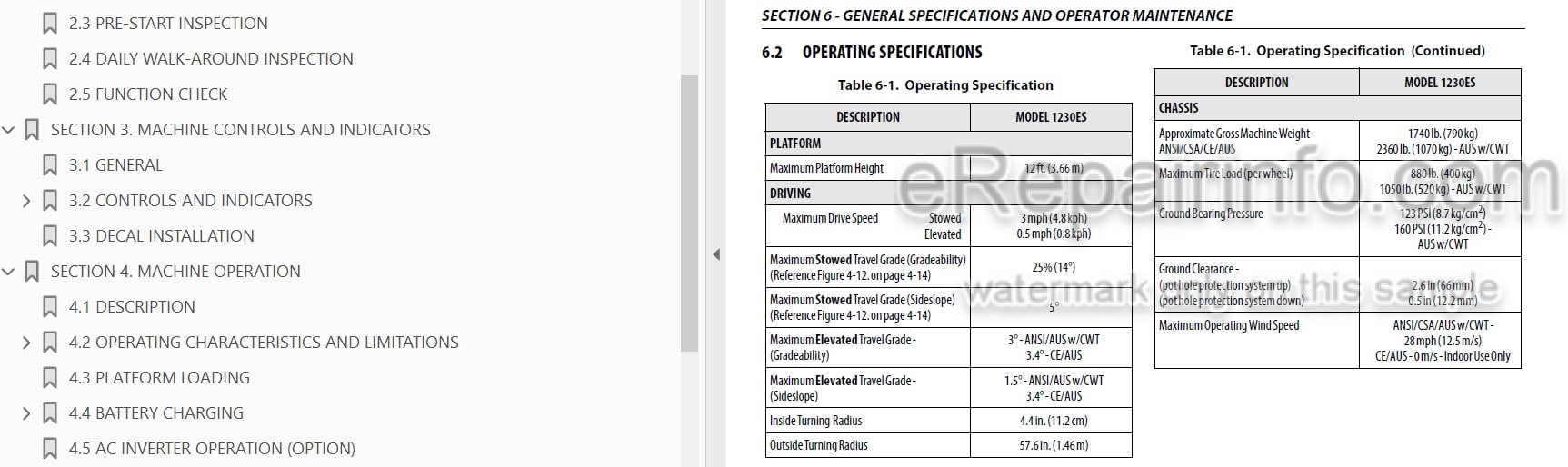 Photo 3 - JLG 1230ES Operation And Safety Manual Vertical Mast