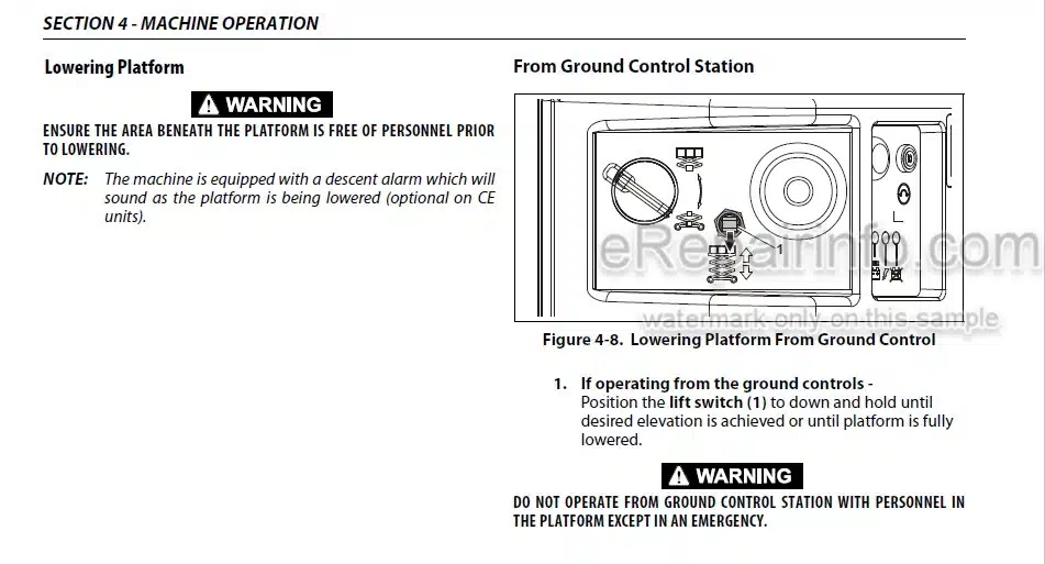 Photo 4 - JLG 1230ES Operation And Safety Manual Vertical Mast