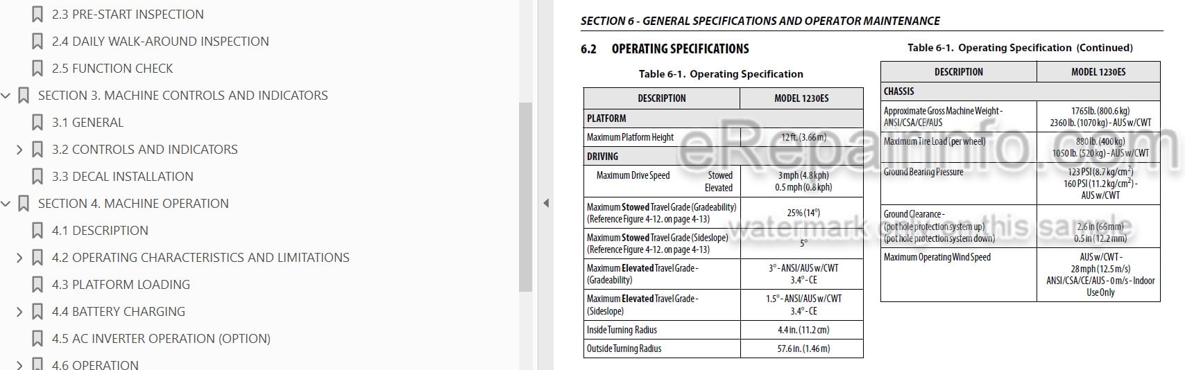 Photo 4 - JLG 1230ES PVC2002 Operation And Safety Manual Vertical Mast