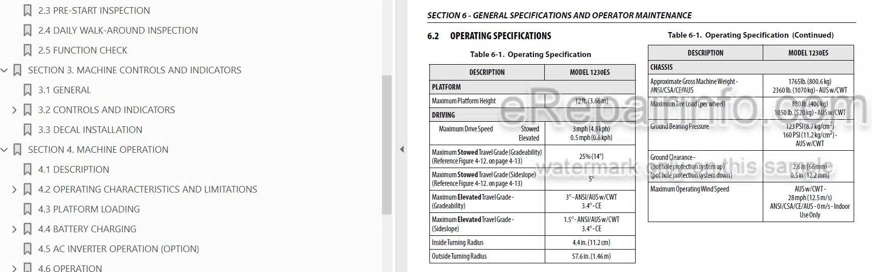 Photo 4 - JLG 1230ES PVC2002 Operation And Safety Manual Vertical Mast