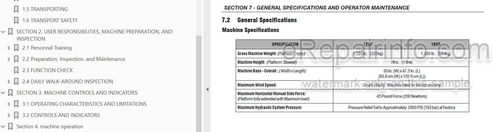 Photo 3 - JLG 12SP 15SP Operation And Safety Manual Vertical Mast