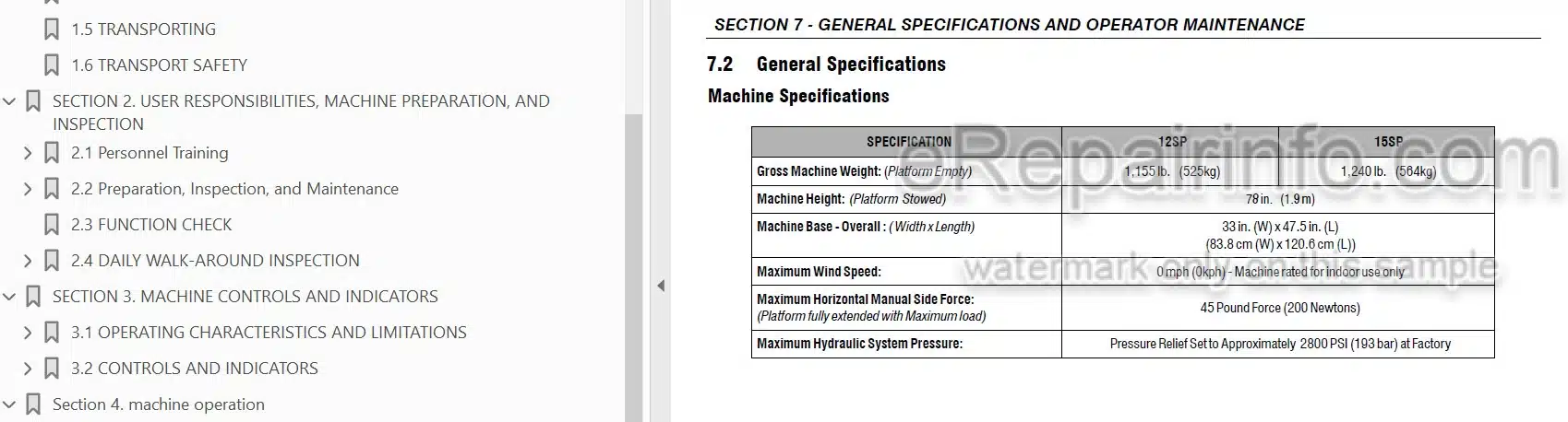 Photo 3 - JLG 12SP 15SP Operation And Safety Manual Vertical Mast