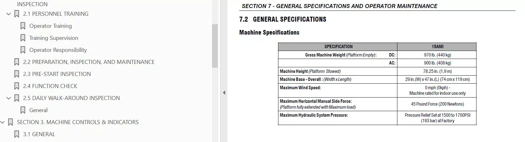 Photo 3 - JLG 15AMI Operation And Safety Manual Vertical Mast