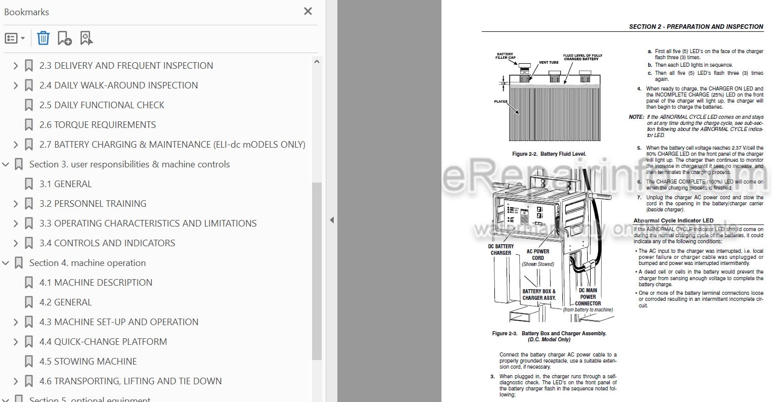 Photo 3 - JLG 15ELI Operators And Safety Manual Vertical Mast 3120778
