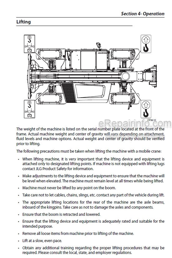 Photo 4 - JLG 1644 7013H 1732 8010H PVC1911 2005 Operation And Safety Manual Telehandler 31211377
