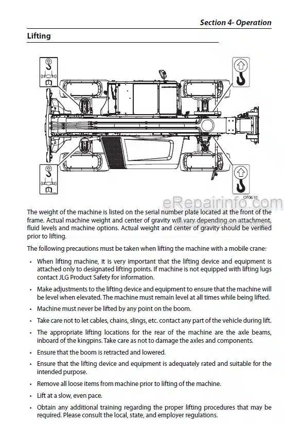 Photo 4 - JLG 1644 7013H 1732 8010H PVC1911 2005 Operation And Safety Manual Telehandler 31211377