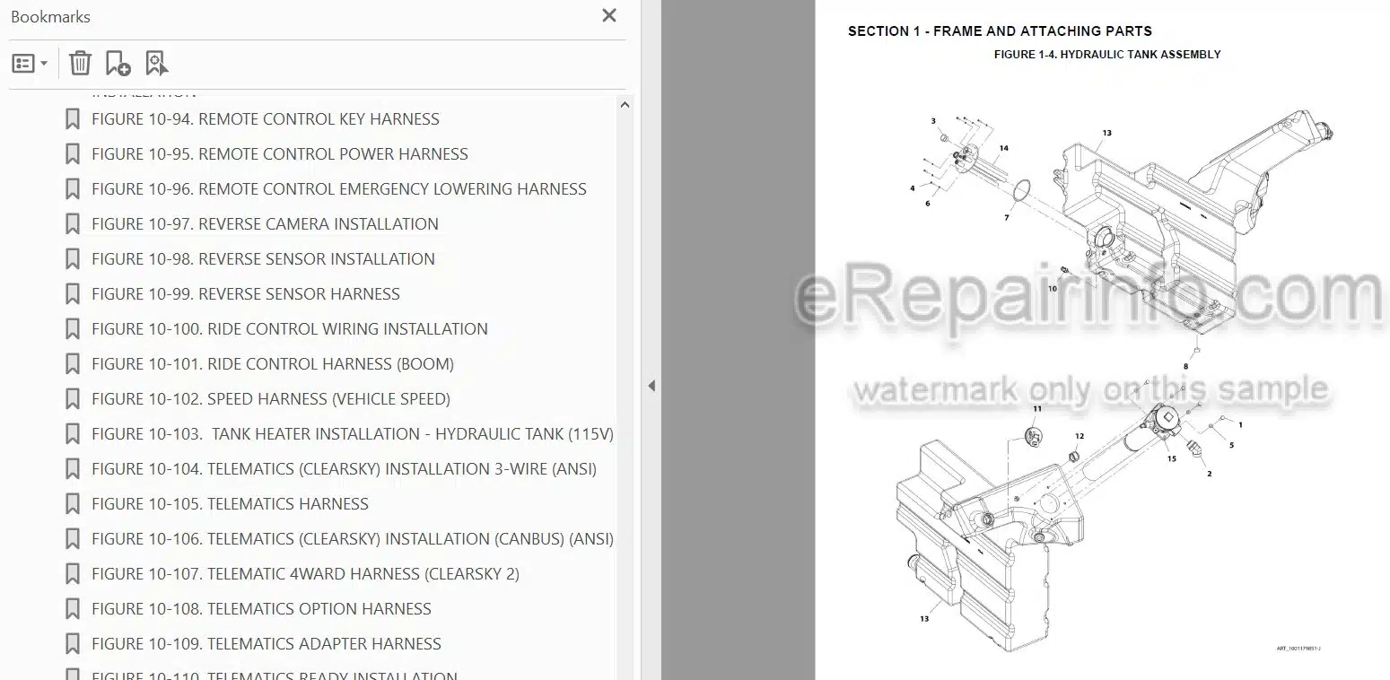 Photo 3 - JLG 1644 PVC1911 2005 Illustrated Parts Manual Telehandler 31211379