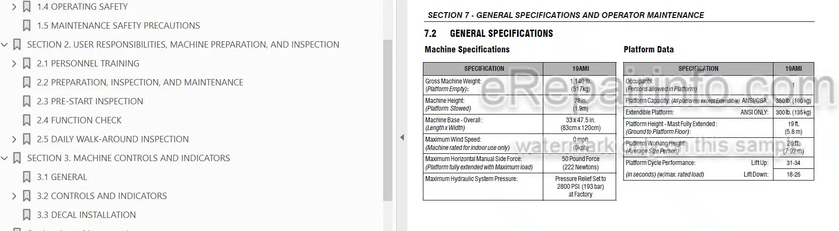Photo 3 - JLG 19AMI Operation And Safety Manual Vertical Mast