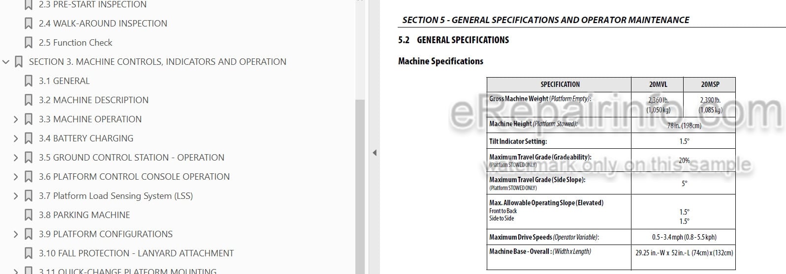 Photo 3 - JLG 20MVL 20MSP PVC2002 Operation And Safety Manual Vertical Mast
