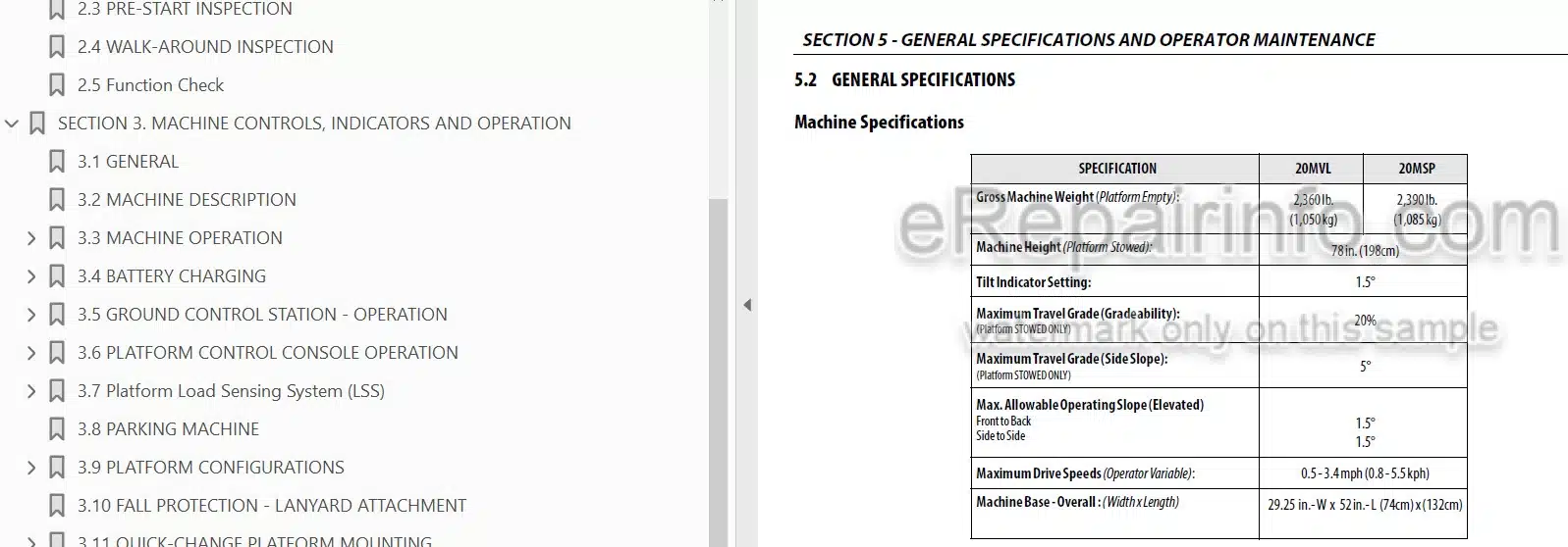 Photo 3 - JLG 20MVL 20MSP PVC2002 Operation And Safety Manual Vertical Mast