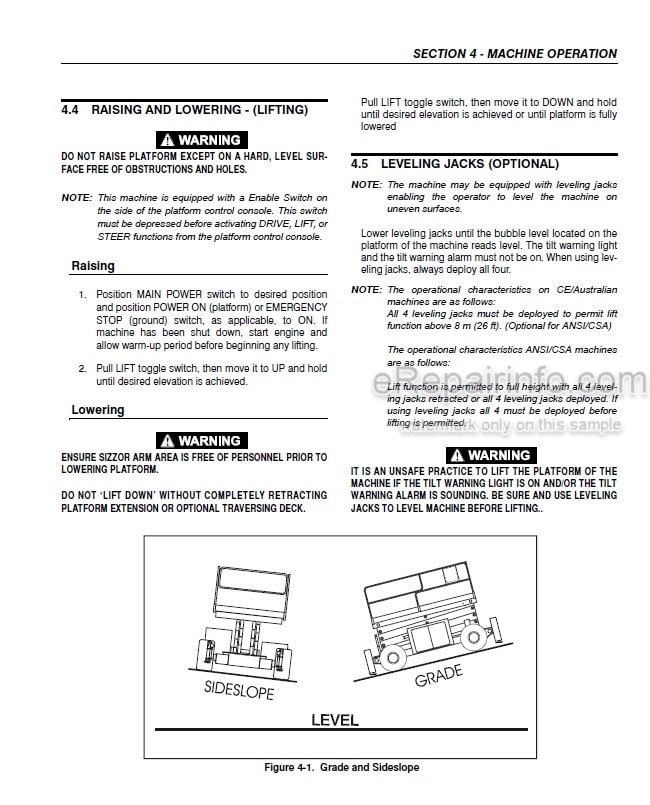 Photo 1 - JLG 25RTS 33RTS 40RTS Operation And Safety Manual Scissor Lift