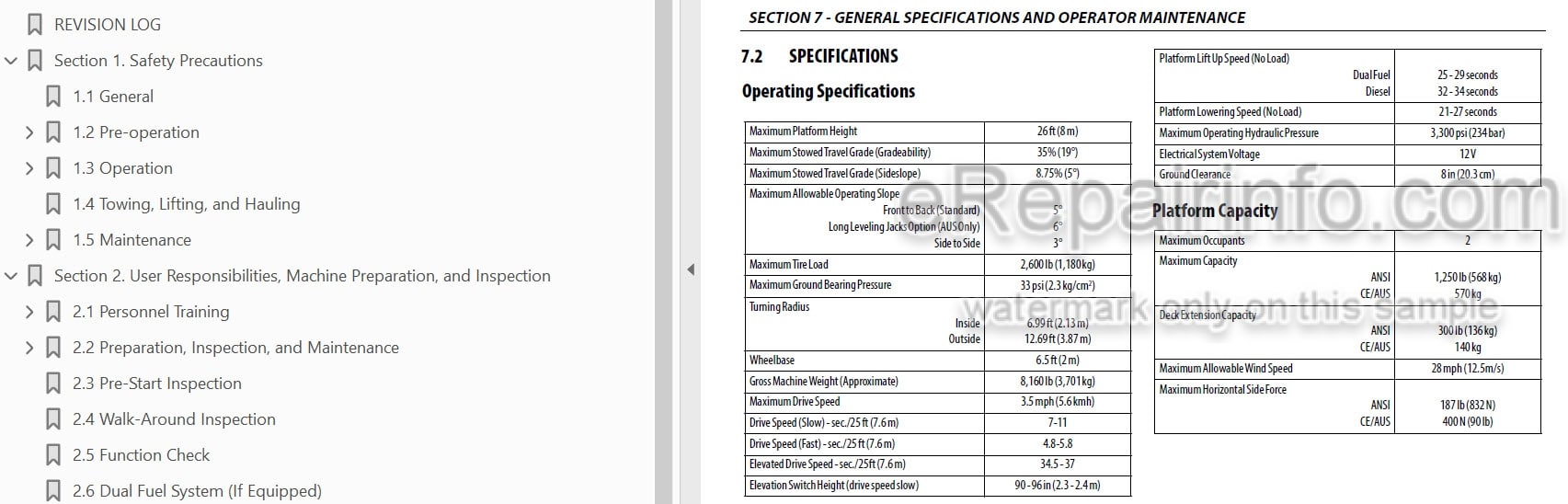 Photo 3 - JLG 260MRT PVC1910 Operation And Safety Manual Scissor Lift