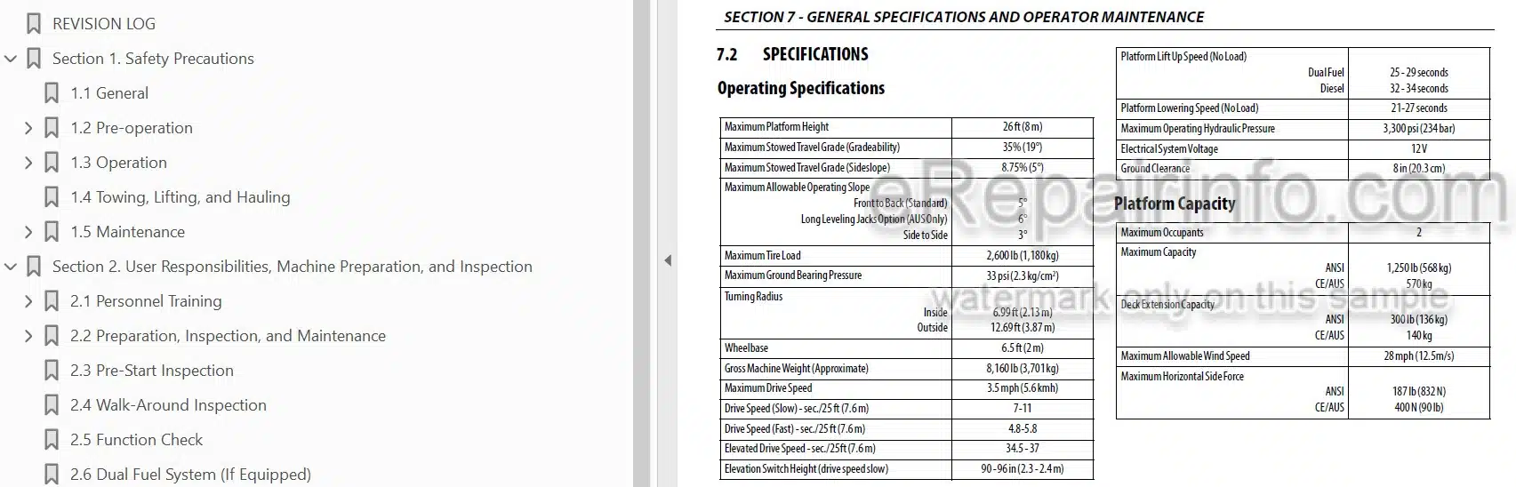 Photo 3 - JLG 260MRT PVC1910 Operation And Safety Manual Scissor Lift