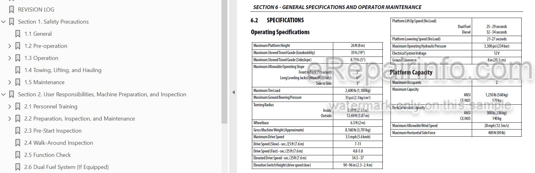 Photo 3 - JLG 260MRT PVC2004 Operation And Safety Manual Scissor Lift
