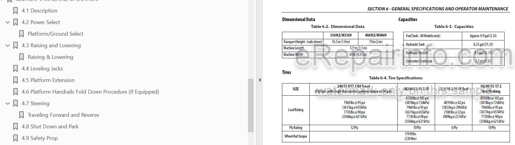 Photo 4 - JLG 3369LE 4069LE M3369 M4069 Operation And Safety Manual Scissor Lift SN1