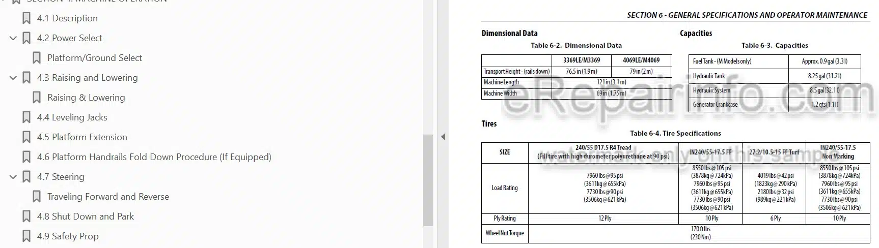 Photo 4 - JLG 3369LE 4069LE M3369 M4069 Operation And Safety Manual Scissor Lift SN1