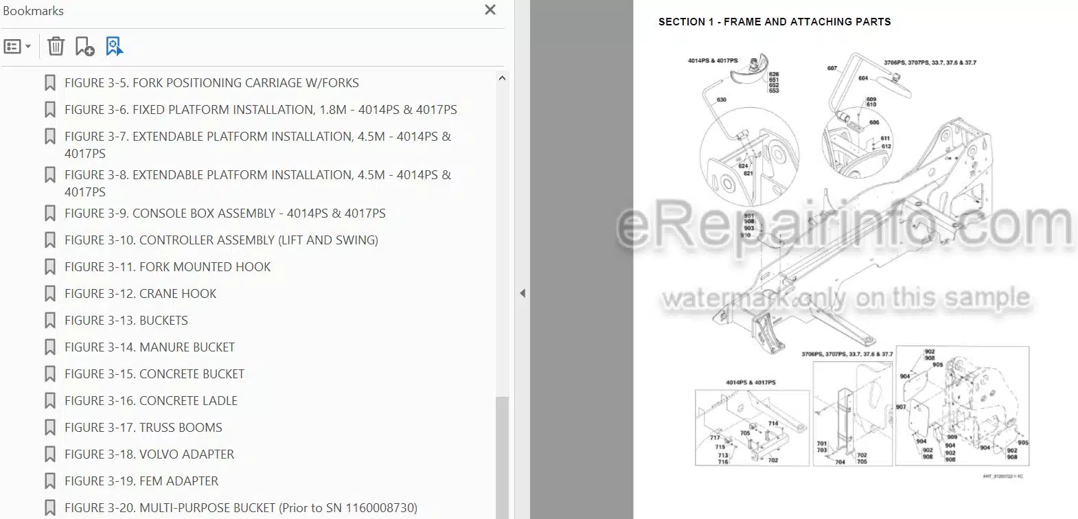 Photo 3 - JLG 3706PS To Agrovector 37.7 Illustrated Parts Manual Telehandler 31200722