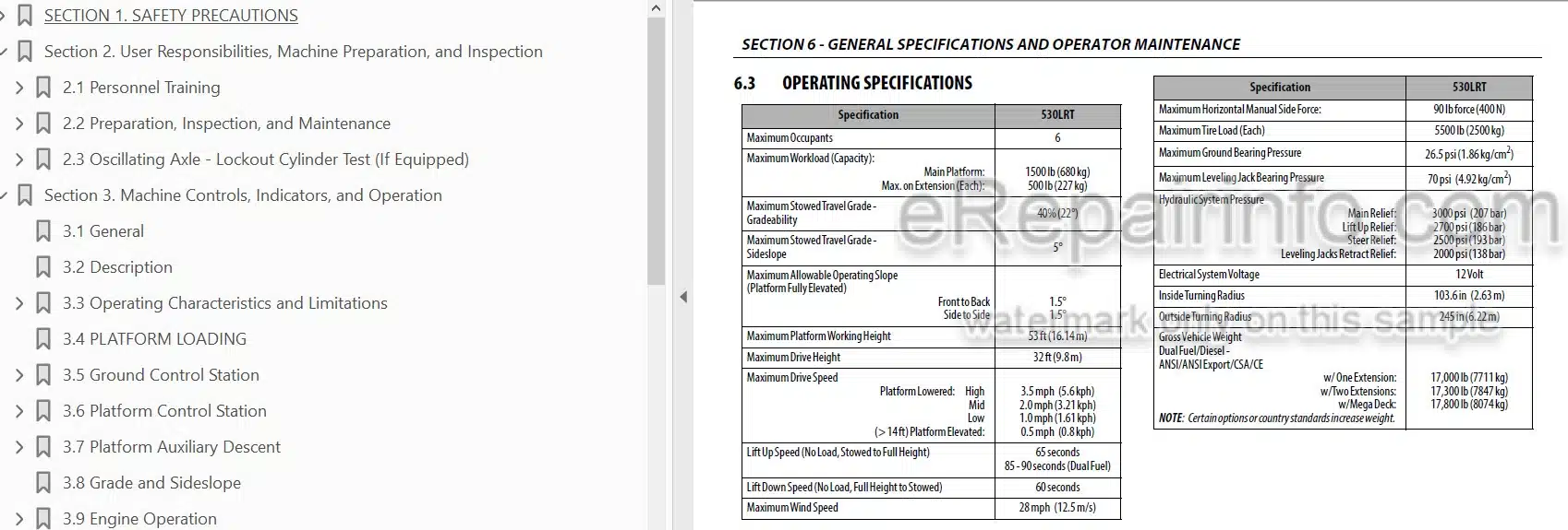 Photo 4 - JLG 530LRT PVC1910 Operation And Safety Manual Scissor Lift