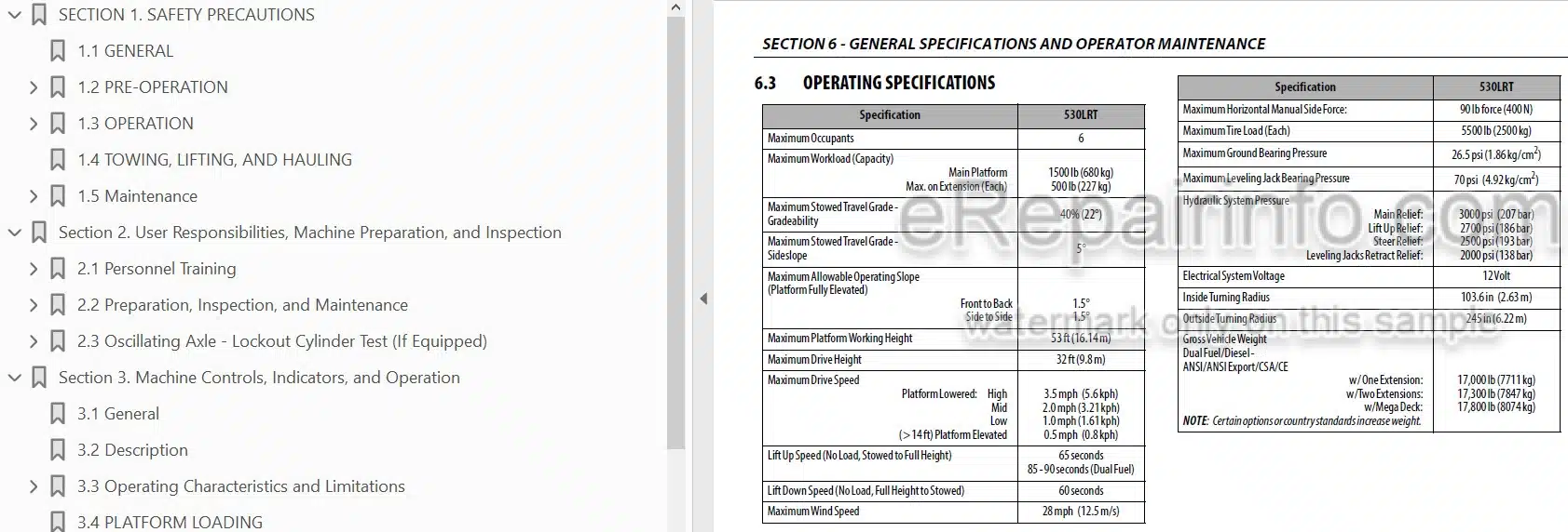 Photo 3 - JLG 530LRT PVC2004 Operation And Safety Manual Scissor Lift