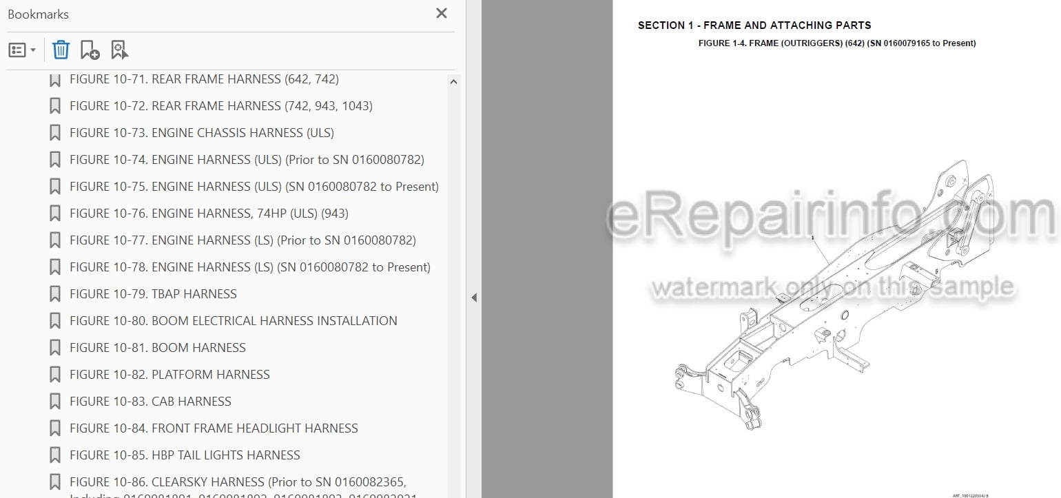 Photo 3 - JLG 642 742 943 1043 Illustrated Parts Manual Telehandler 31211111