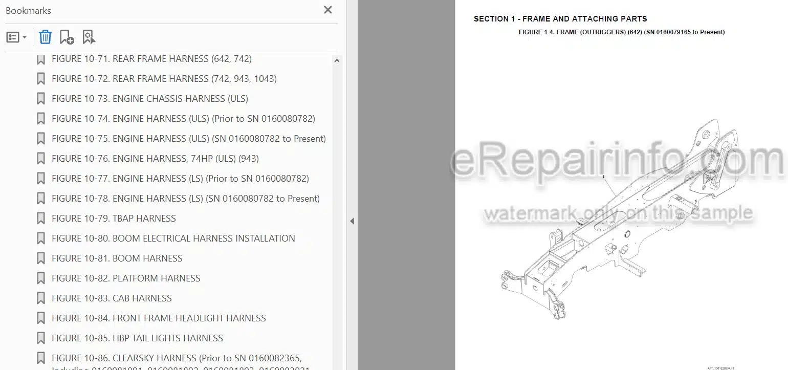 Photo 3 - JLG 642 742 943 1043 Illustrated Parts Manual Telehandler 31211111