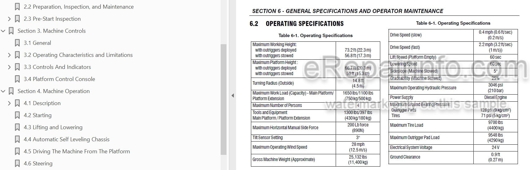 Photo 3 - JLG 67SL Operation Safety Maintenance Manual Scissor Lift 3121321