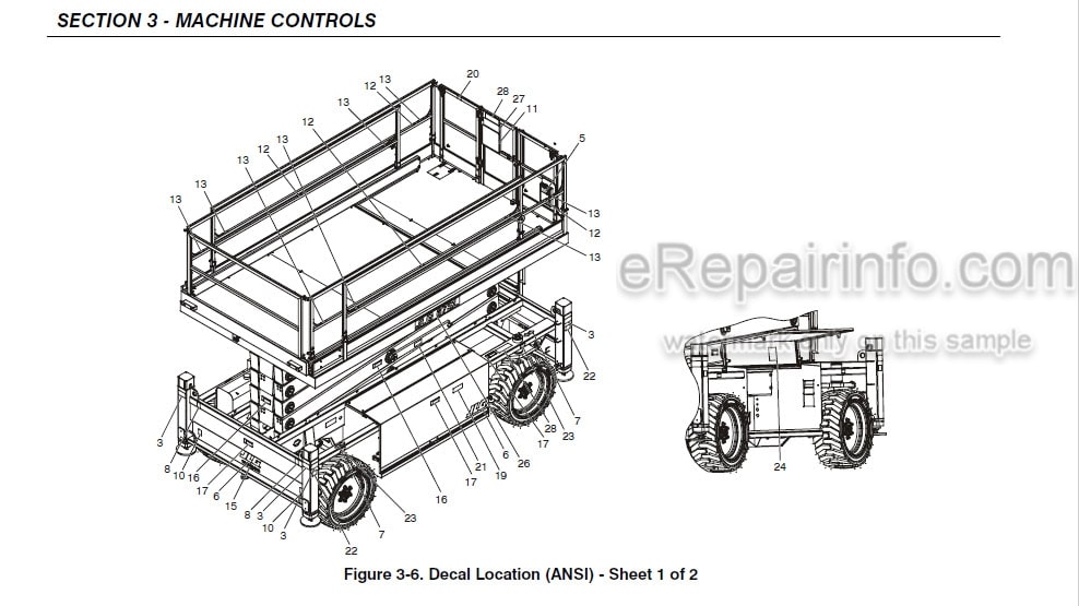 Photo 4 - JLG 67SL Operation Safety Maintenance Manual Scissor Lift 3121321