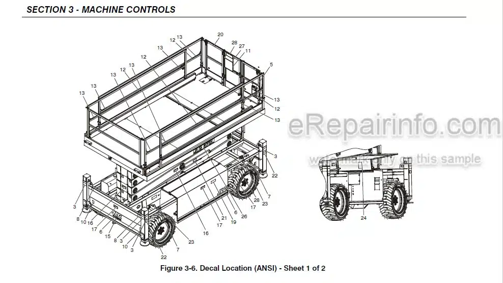 Photo 4 - JLG 67SL Operation Safety Maintenance Manual Scissor Lift 3121321
