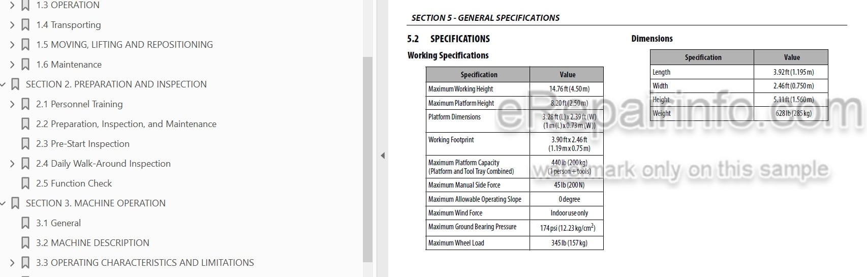 Photo 4 - JLG 830P Operation And Safety Manual Vertical Mast SN2
