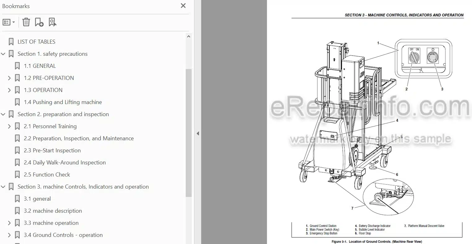 Photo 3 - JLG 9MP Operators And Safety Manual Vertical Mast