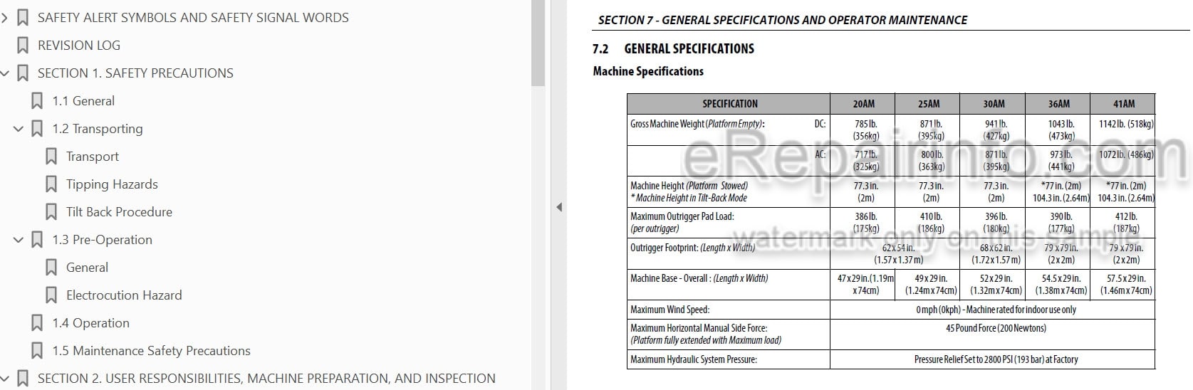 Photo 3 - JLG AM Series 20AM 25AM 30AM 36AM 41AM Operation And Safety Manual Vertical Mast