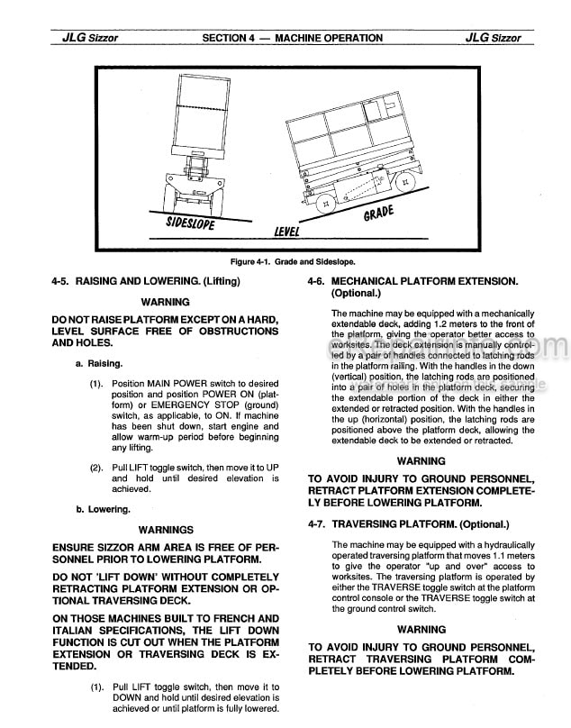 Photo 4 - JLG CM25RT CM33RT CM40RT Operators And Safety Manual Scissor Lift 3120811