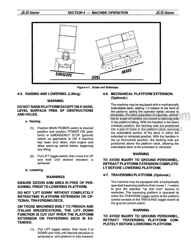 Photo 4 - JLG CM25RT CM33RT CM40RT Operators And Safety Manual Scissor Lift 3120811