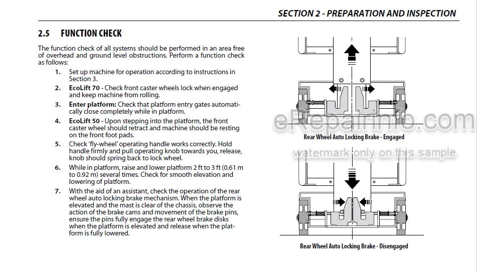 Photo 4 - JLG Ecolift 50 70 Operation And Safety Manual Vertical Mast SN2