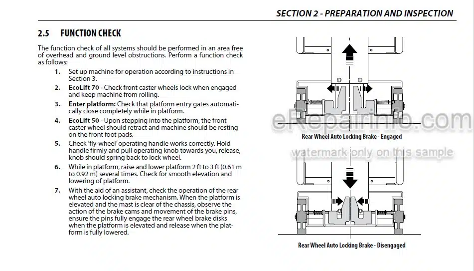 Photo 4 - JLG Ecolift 50 70 Operation And Safety Manual Vertical Mast SN2