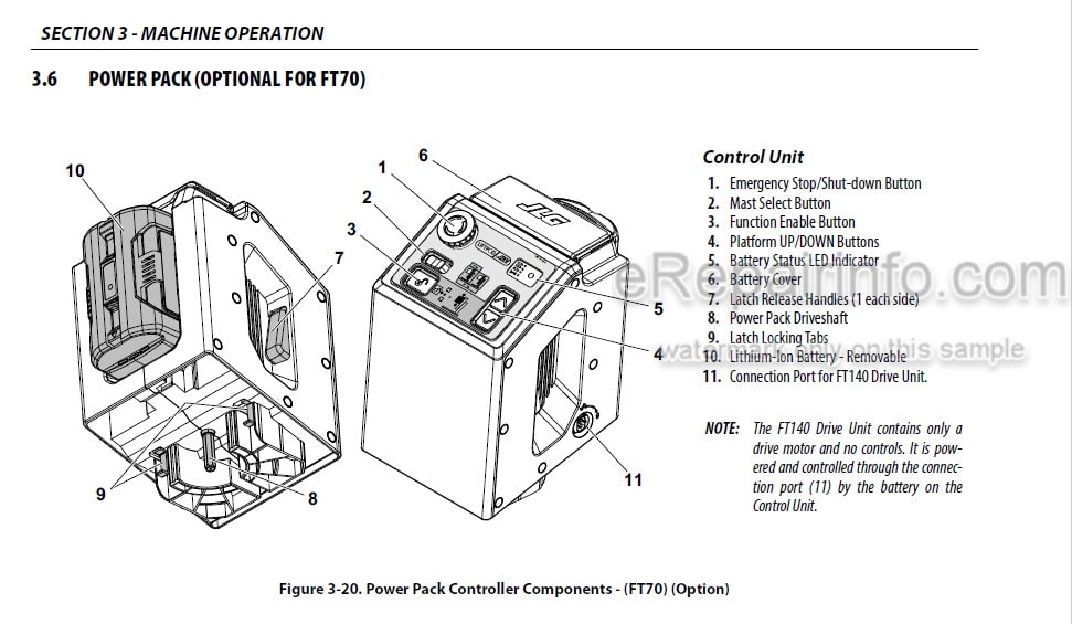 Photo 4 - JLG FT70 FT140 Operation Safety Service Maintenance Manual Liftpod