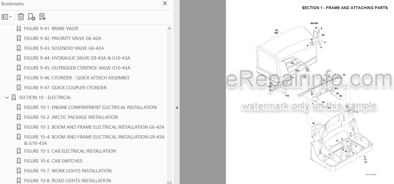 Photo 3 - JLG G6-42A G9-43A G10-43A Illustrated Parts Manual Telehandler 31200727