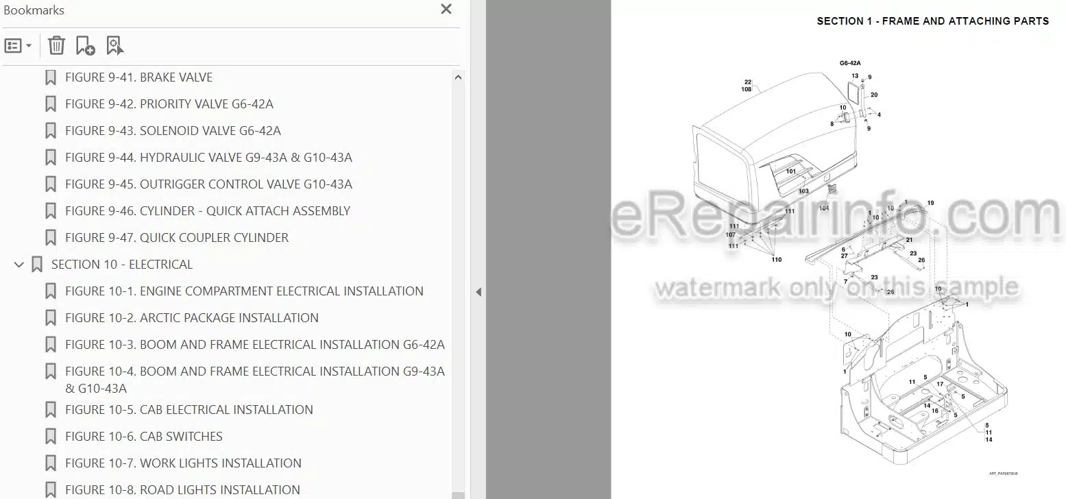 Photo 3 - JLG G6-42A G9-43A G10-43A Illustrated Parts Manual Telehandler 31200727