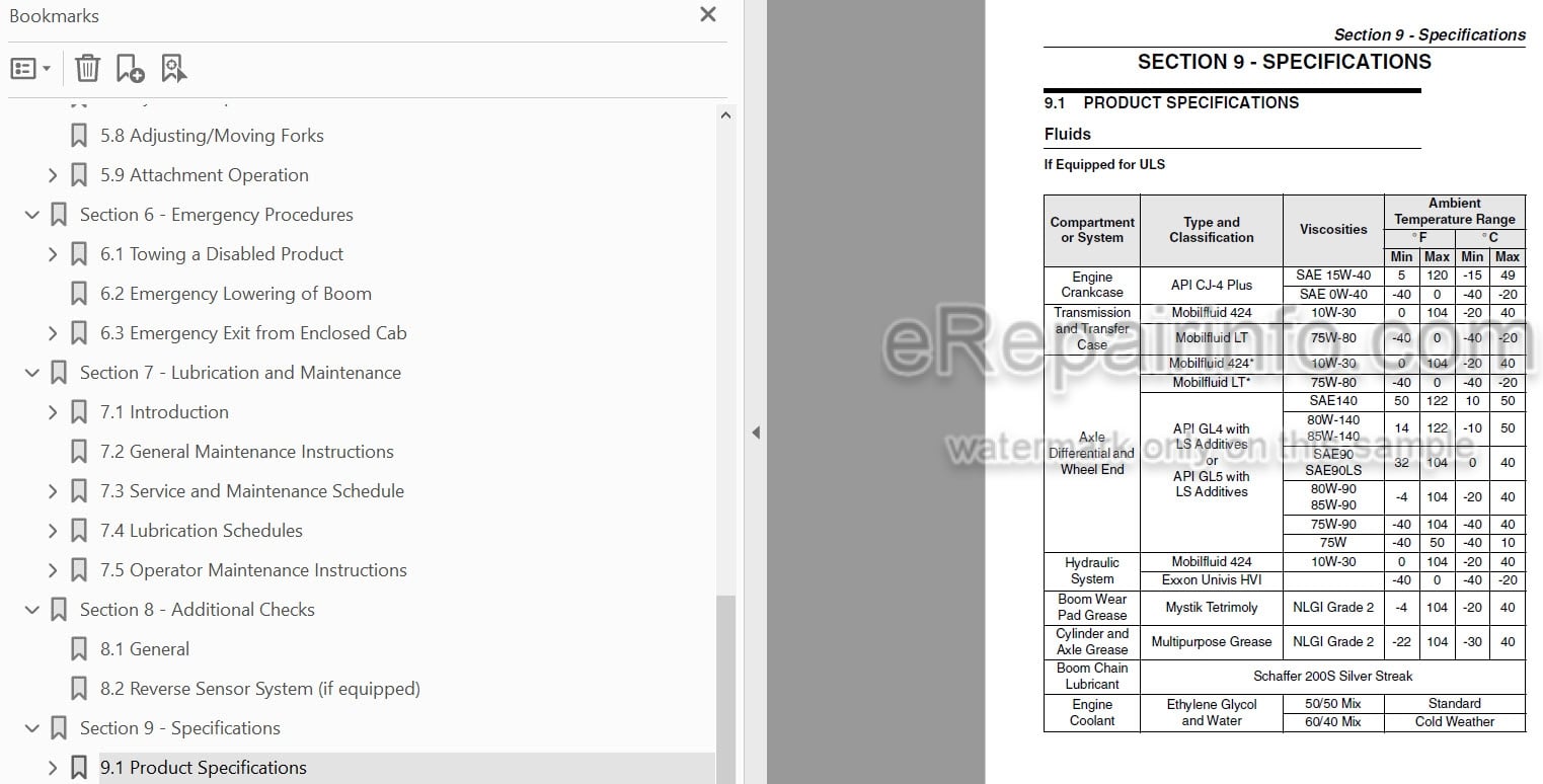 Photo 3 - JLG G6-42A G9-43A G10-43A Operation And Safety Manual Telehandler SN