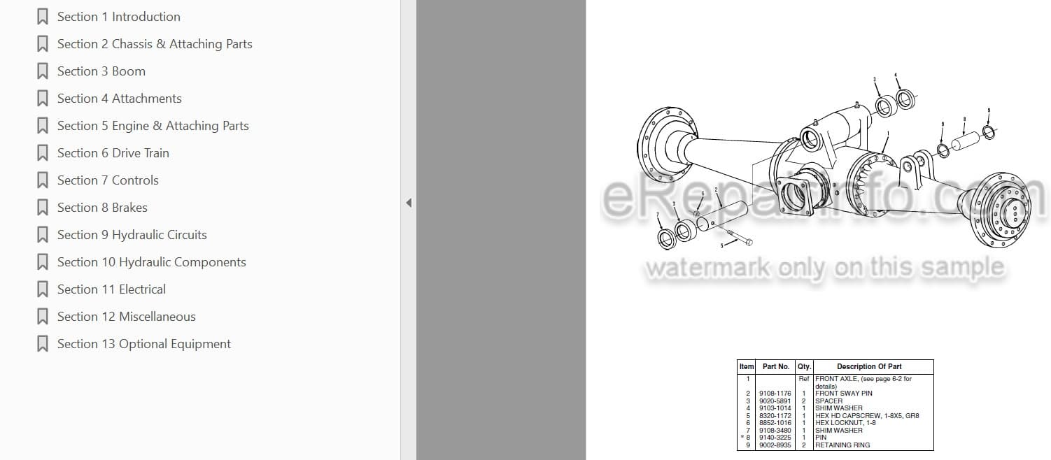 Photo 3 - JLG Gradall 522D 524D Lo Pro Illustrated Parts Manual Telehandler 9148-4013