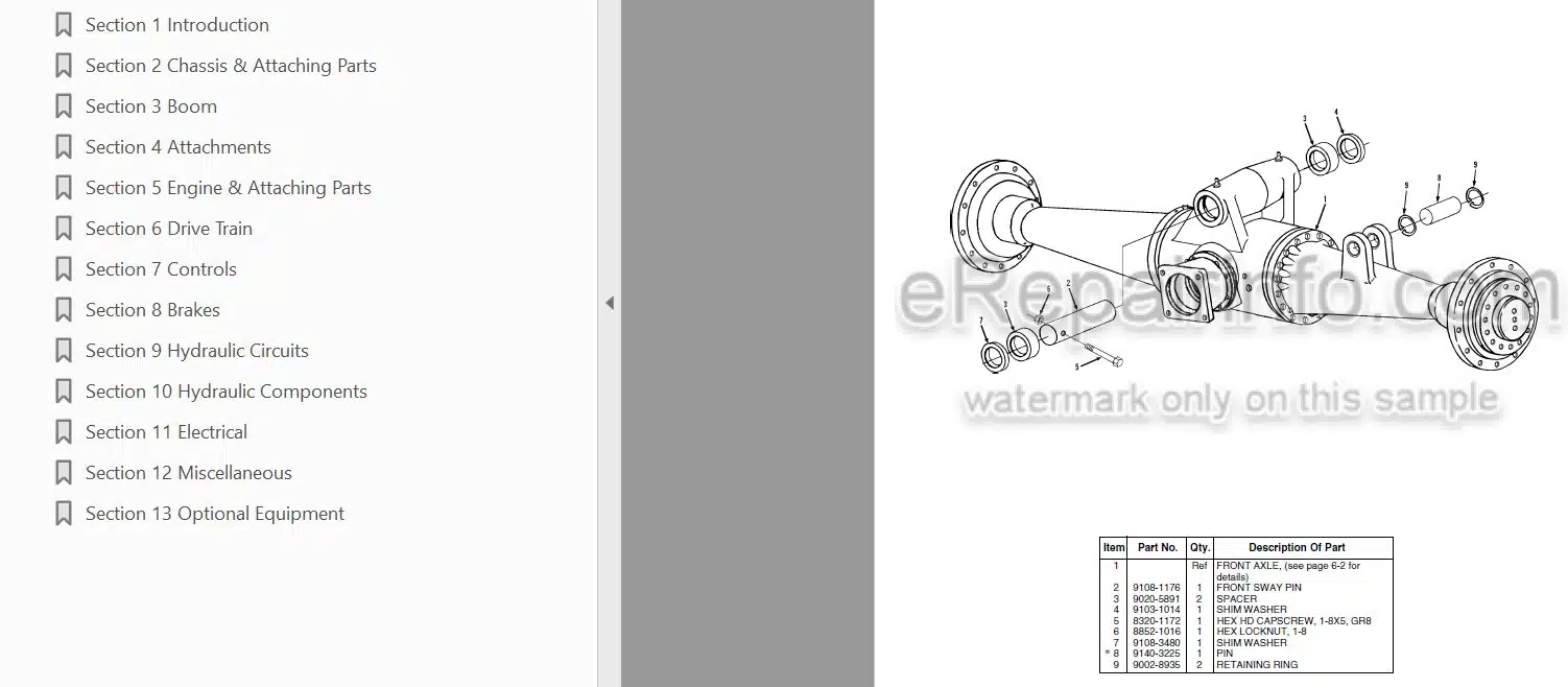 Photo 3 - JLG Gradall 522D 524D Lo Pro Illustrated Parts Manual Telehandler 9148-4013