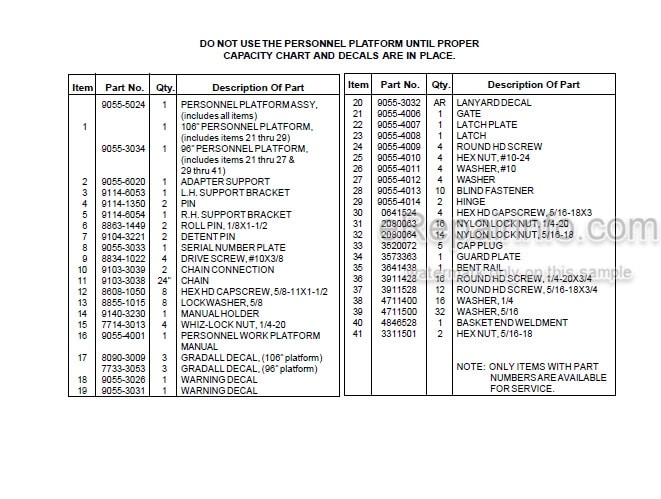 Photo 4 - JLG Gradall 522D 524D Lo Pro Illustrated Parts Manual Telehandler 9148-4013