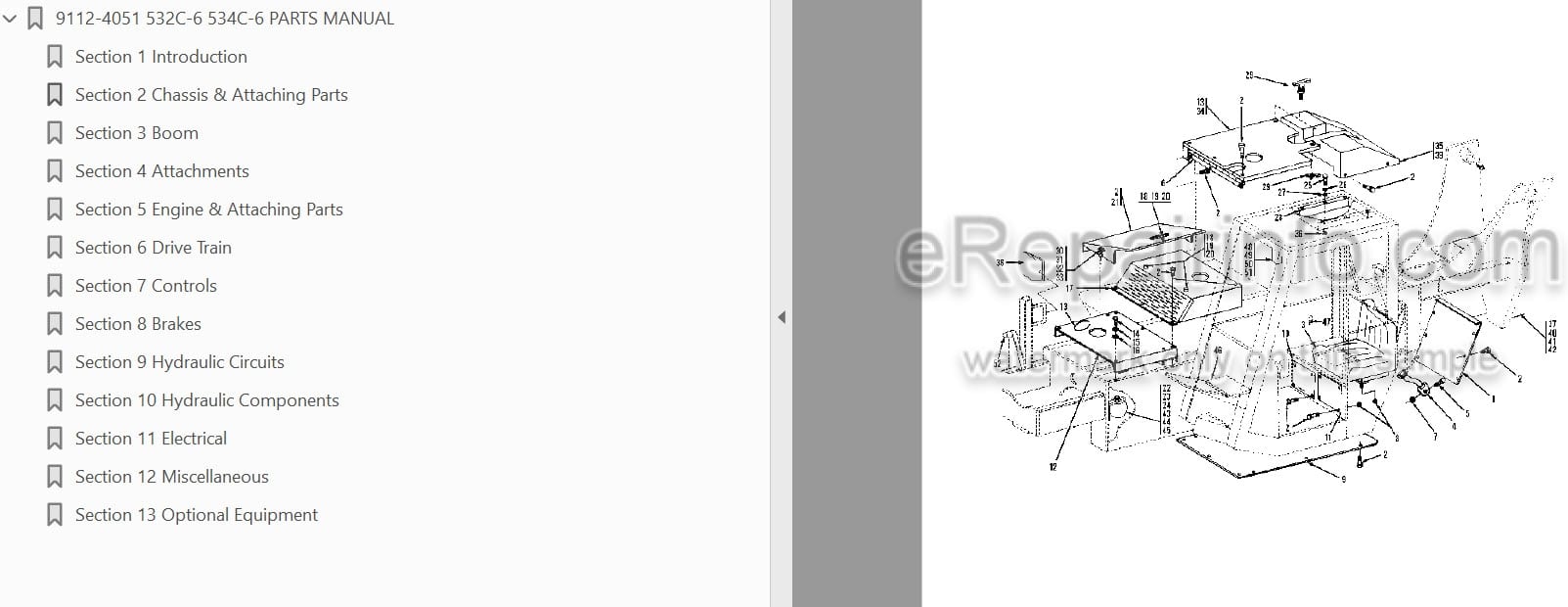 Photo 4 - JLG Gradall 532C-6 534C-6 Illustrated Parts Manual Telehandler 9112-4051
