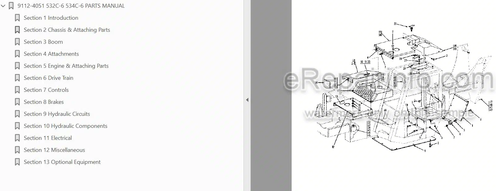 Photo 4 - JLG Gradall 532C-6 534C-6 Illustrated Parts Manual Telehandler 9112-4051