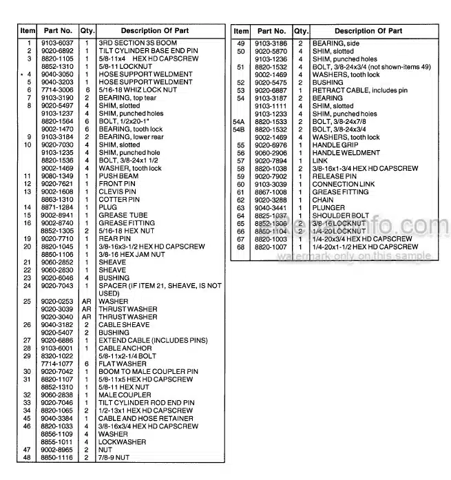 Photo 4 - JLG Gradall 534B-6 534B-8 Illustrated Parts Manual Telehandler 9020-7316