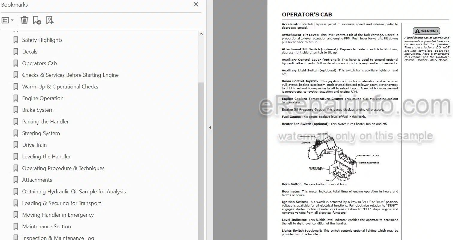 Photo 3 - JLG Gradall G6-42A Owner Operator Manual Telehandler 9147-4003