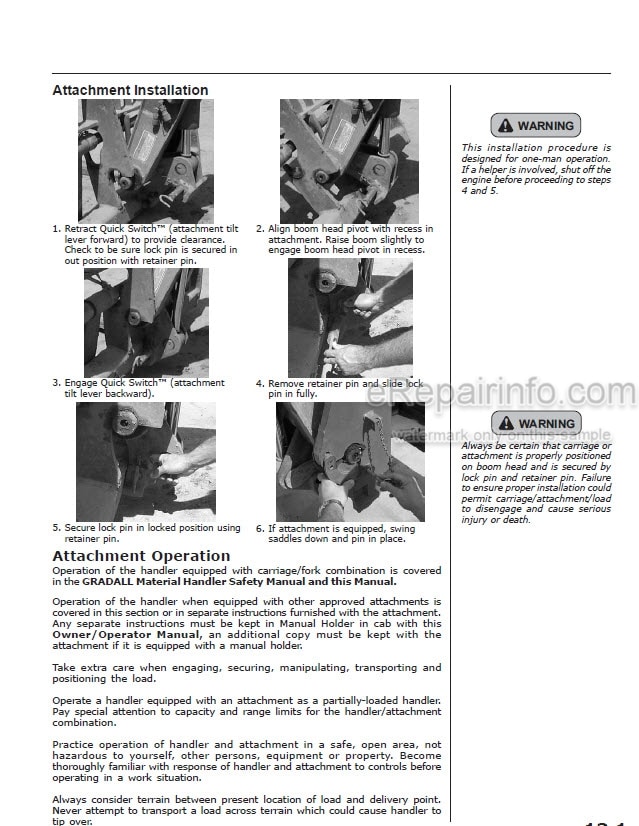 Photo 3 - JLG Gradall G6-42A Owner Operator Manual Telehandler 9147-4003