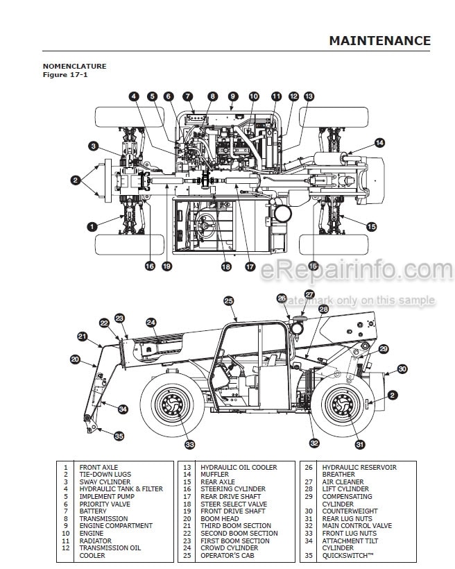 Photo 4 - JLG Gradall G9-43A Owner Operator Manual Telehandler